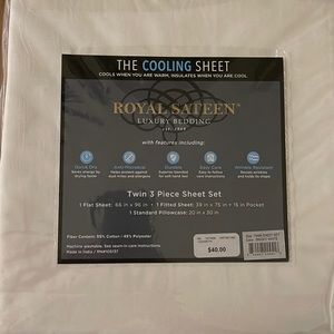 Brand New Twin Sheets by Royal Sateen- The Cooling Sheet